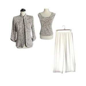 Alex Evenings Printed Shimmering twinset with Palazzo pants.SZ,S&M